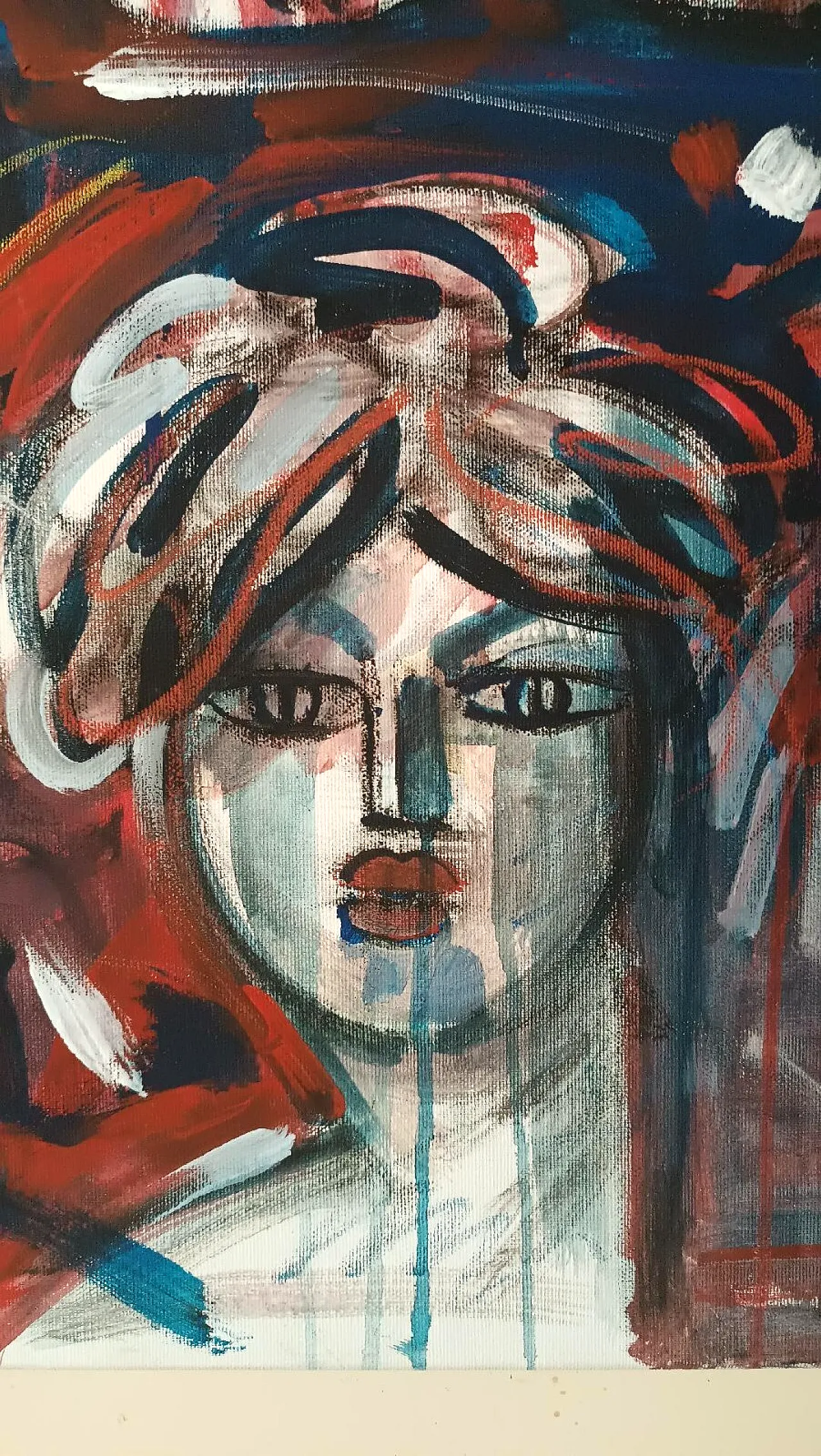 Abstract figurative painting by Dino La Bianca, late 20th century 7