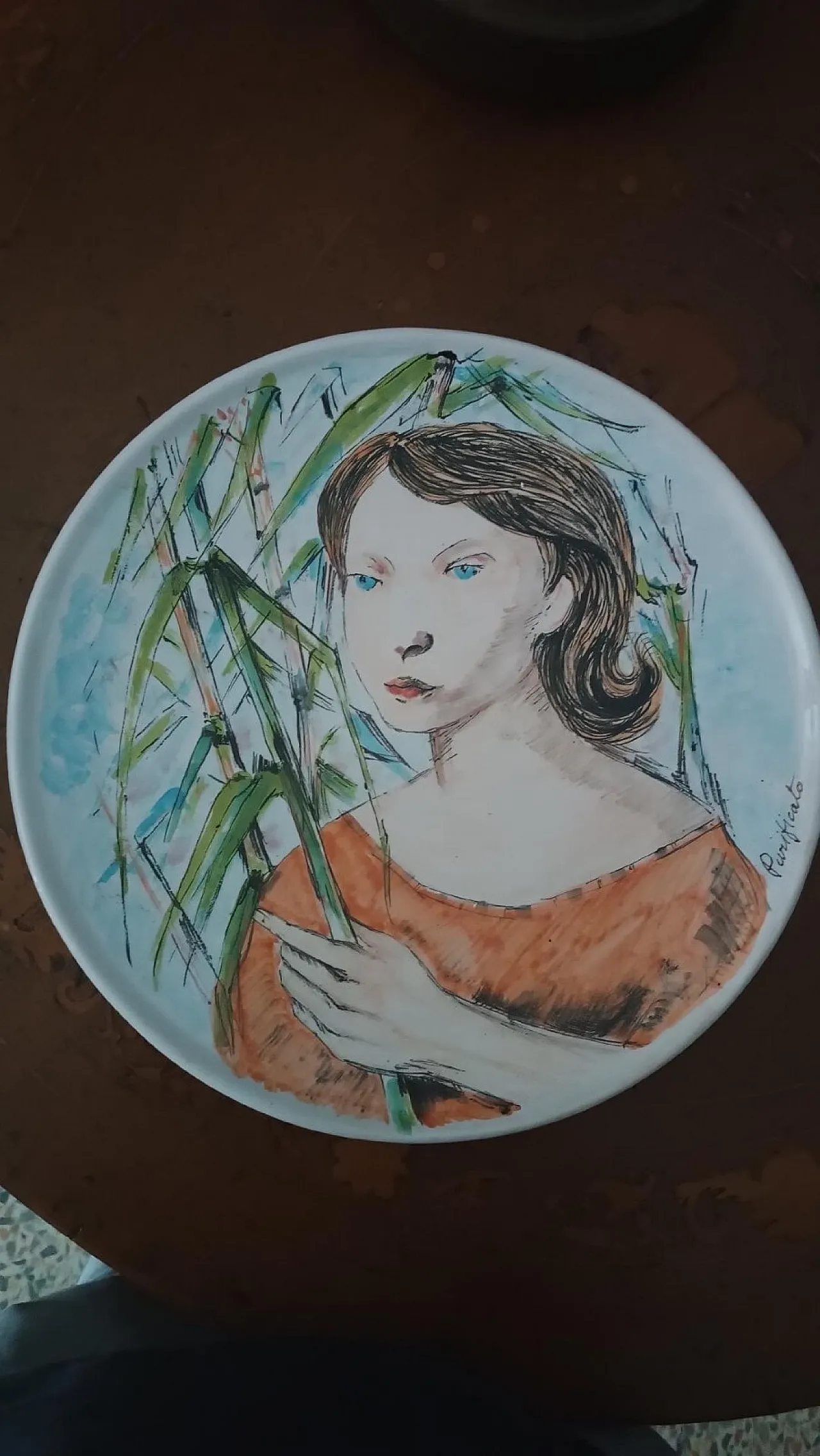 Ceramic plate by Domenico Purificato, 20th century 2