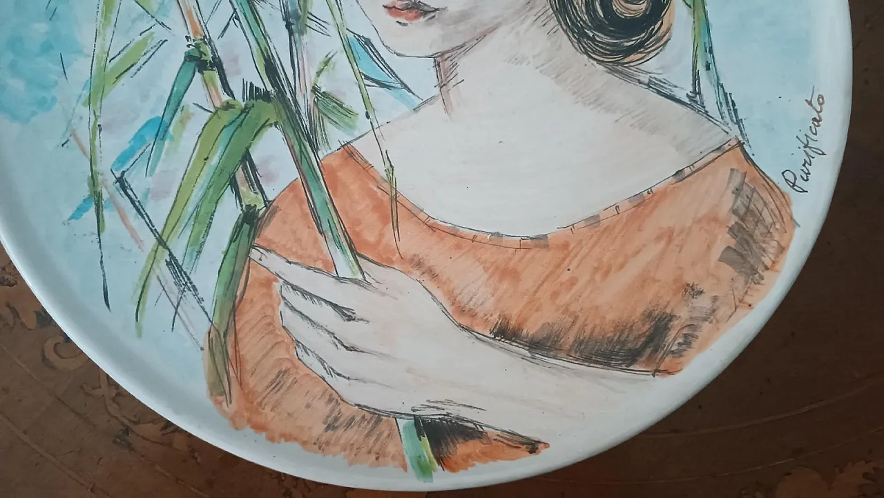 Ceramic plate by Domenico Purificato, 20th century 5