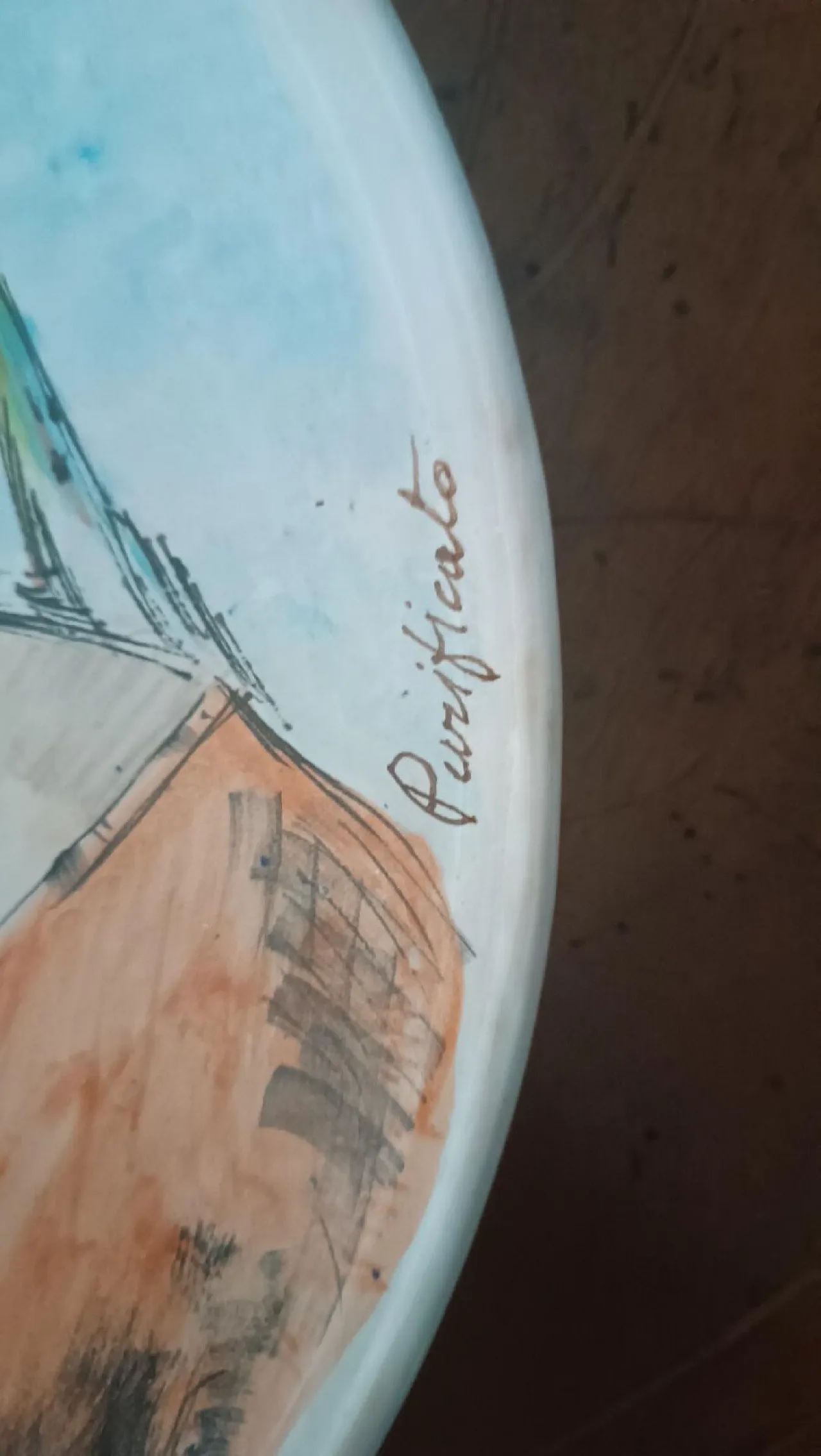 Ceramic plate by Domenico Purificato, 20th century 6