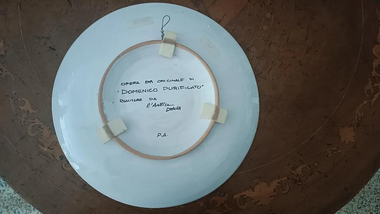 Ceramic plate by Domenico Purificato, 20th century 7