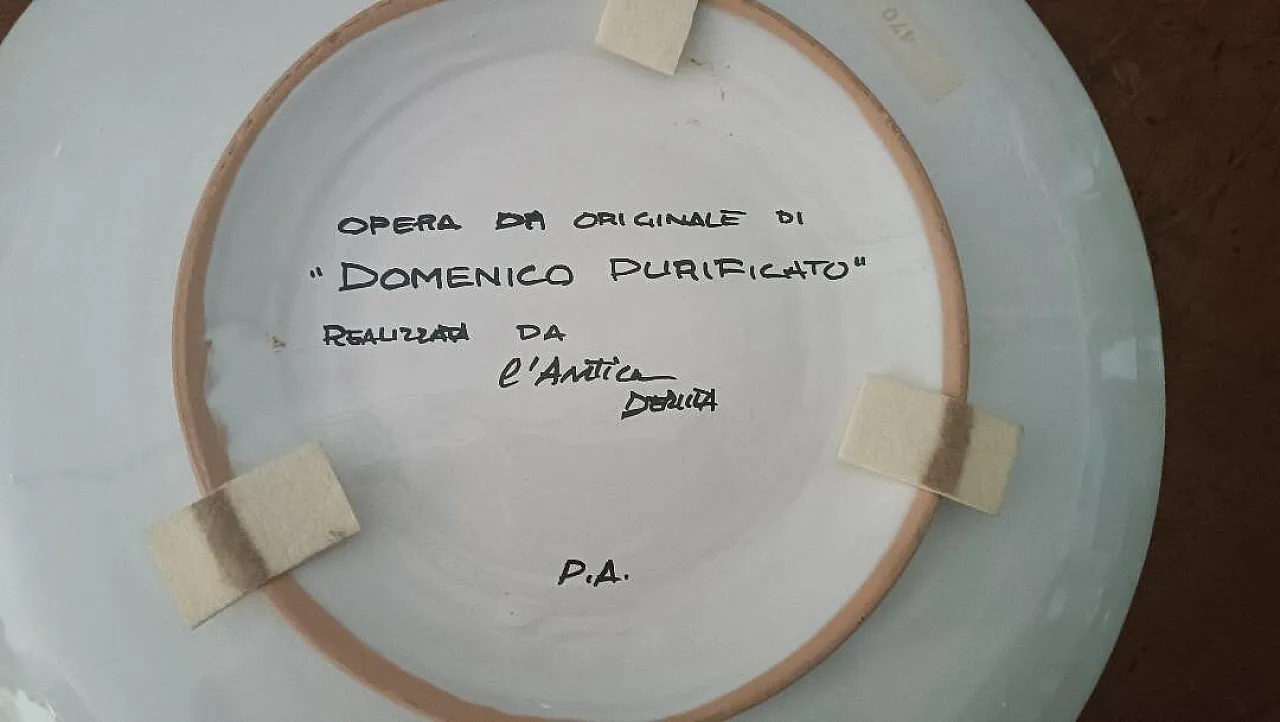 Ceramic plate by Domenico Purificato, 20th century 8