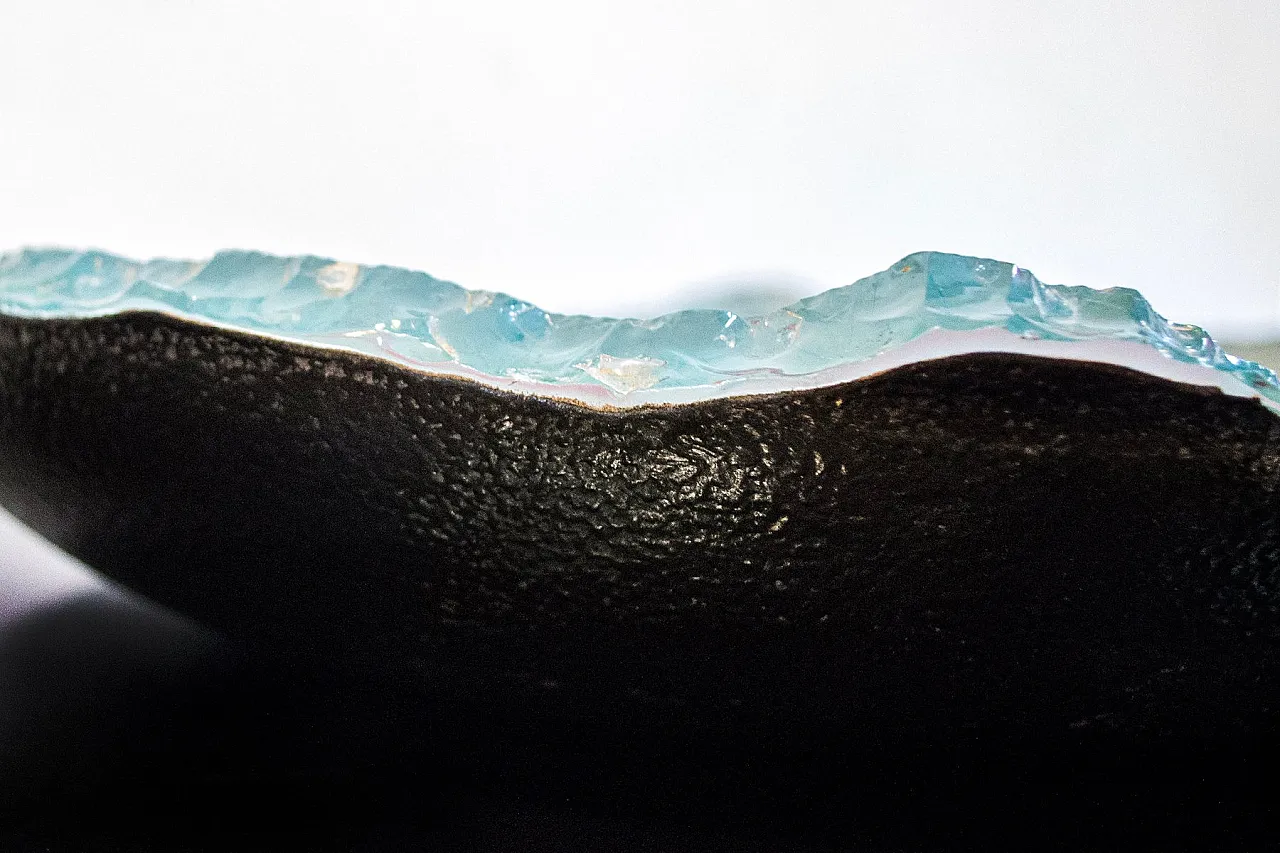 Centrotavola grande in vetro spesso, anni '50 4