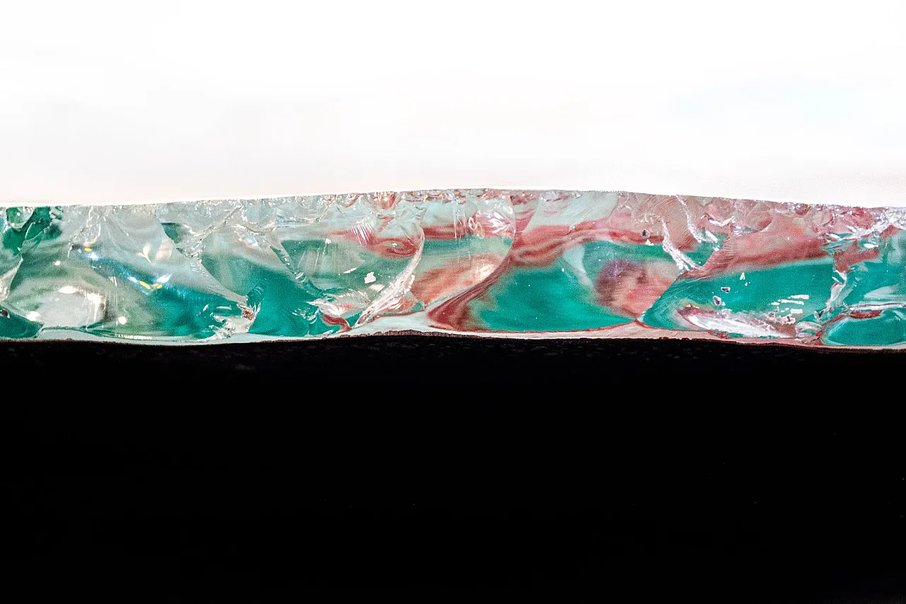 Centrotavola grande in vetro spesso, anni '50 5