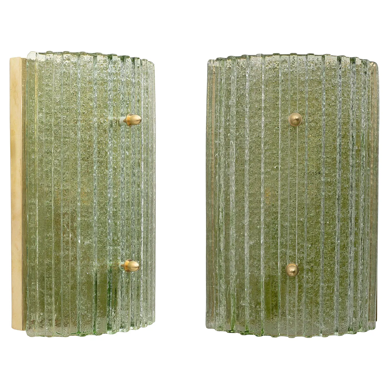 Coppia di lampade Graniglia in ottone e vetro di Murano, anni 2000 1