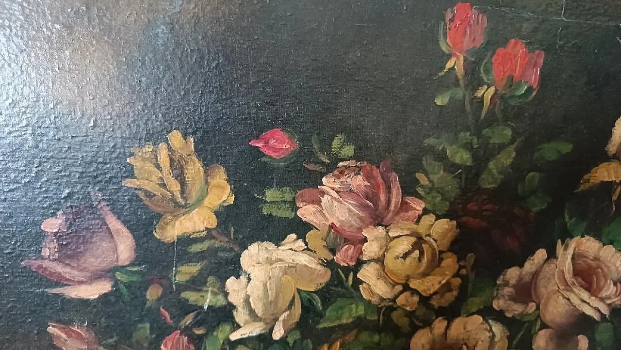 Vase with Archico flowers, oil on canvas, late 19th century 11