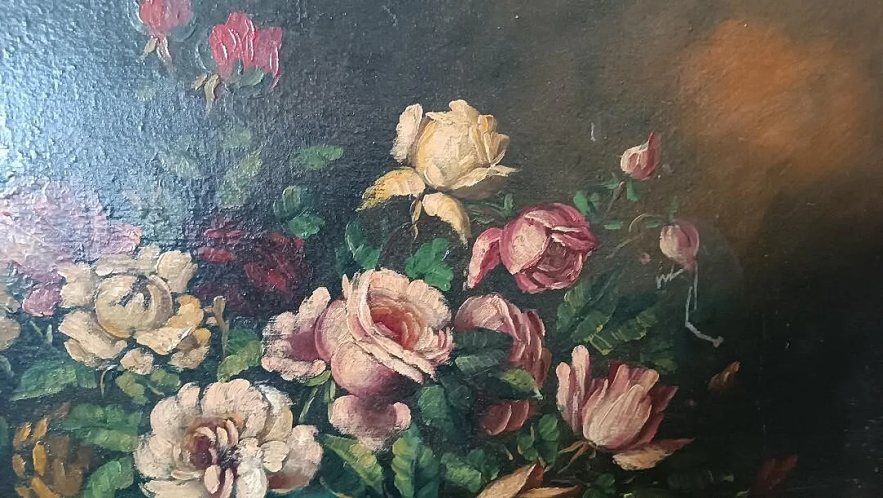 Vase with Archico flowers, oil on canvas, late 19th century 12