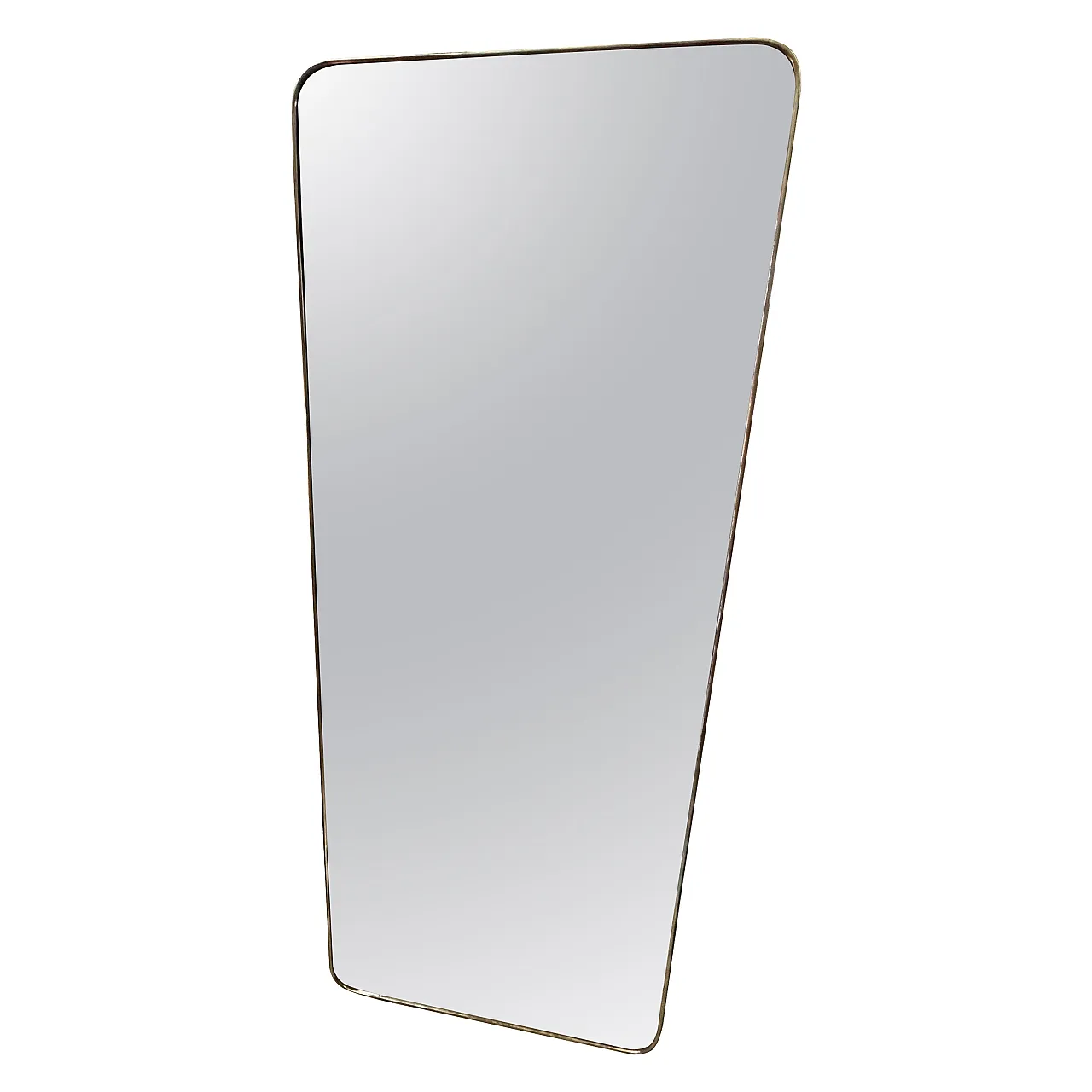 Specchio da parete in ottone in stile Gio Ponti, anni '50 1