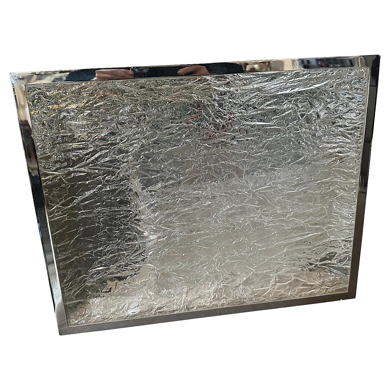 Vassoio in lucite e placcato argento di Ulderico Cavinato, anni '80 2