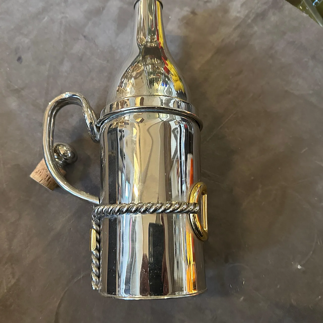 Bottiglia in argento e ottone di Gucci Firenze, anni '70 3