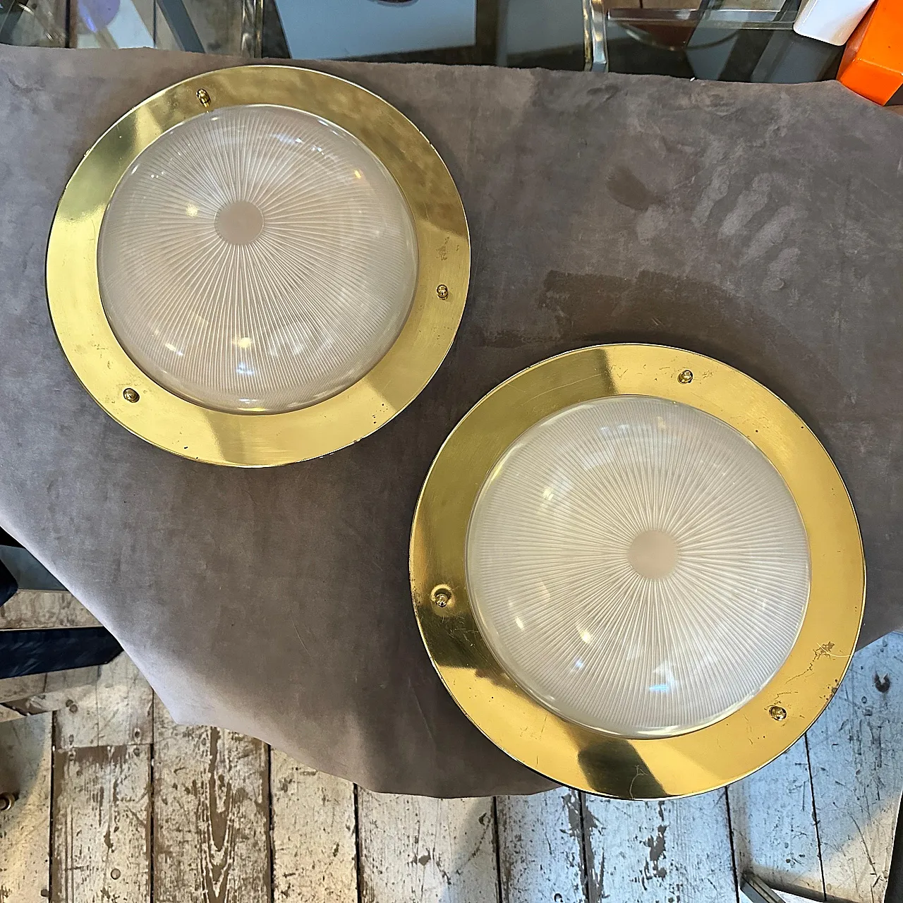 Coppia di plafoniere in stile Luigi Caccia Dominioni, anni '60 4