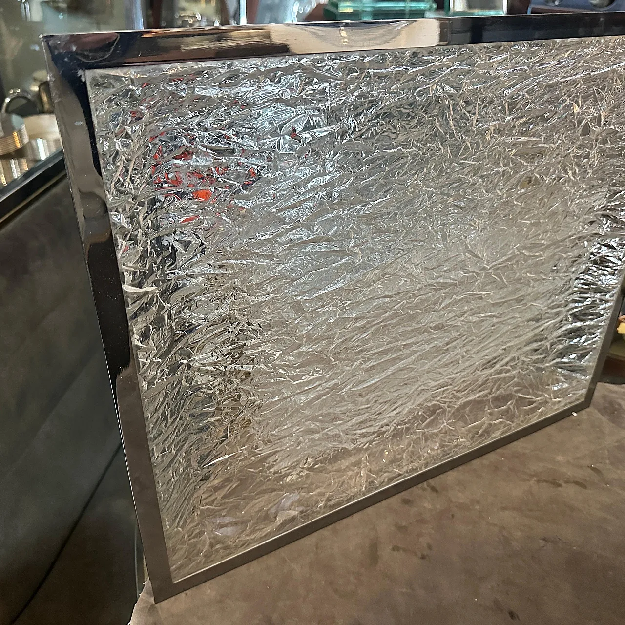 Vassoio in lucite e placcato argento di Ulderico Cavinato, anni '80 5