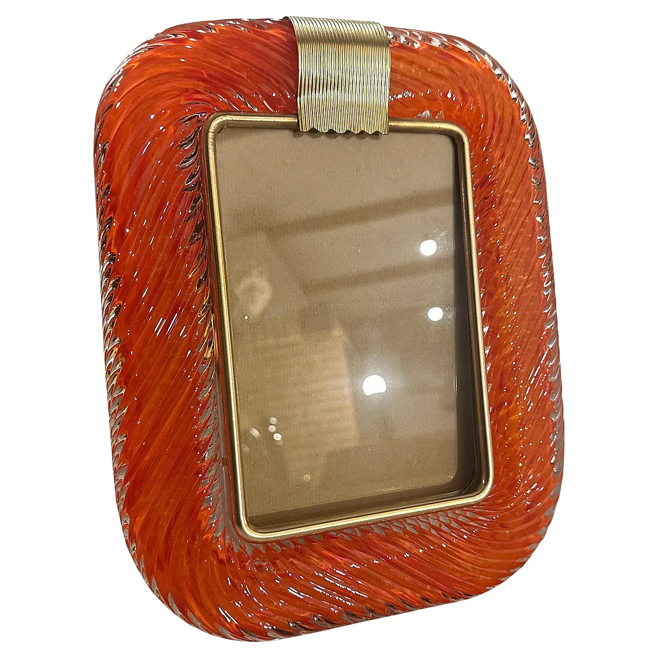 Murano glass and brass frame in Barovier style, 1990s 1