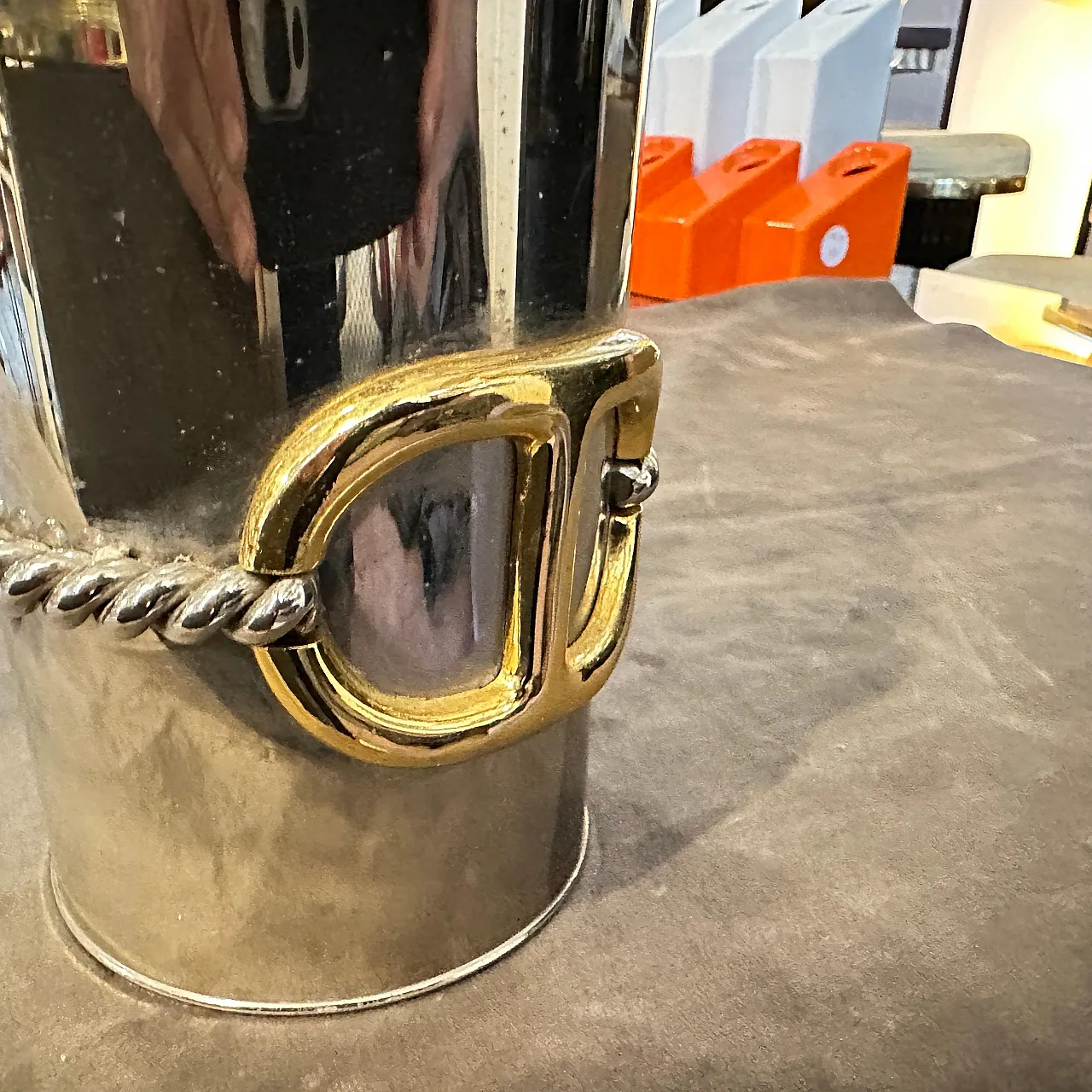 Bottiglia in argento e ottone di Gucci Firenze, anni '70 10