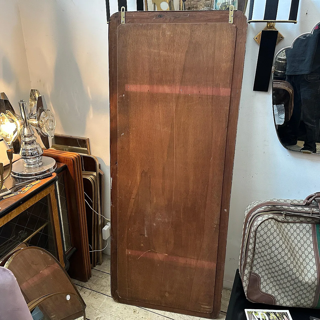 Specchio da parete in ottone in stile Gio Ponti, anni '50 9