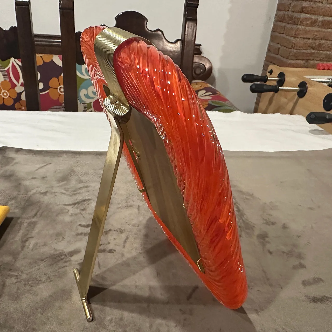 Murano glass and brass frame in Barovier style, 1990s 6