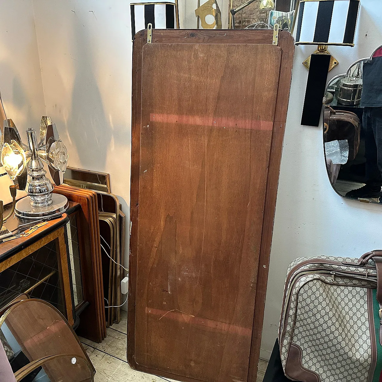 Specchio da parete in ottone in stile Gio Ponti, anni '50 11