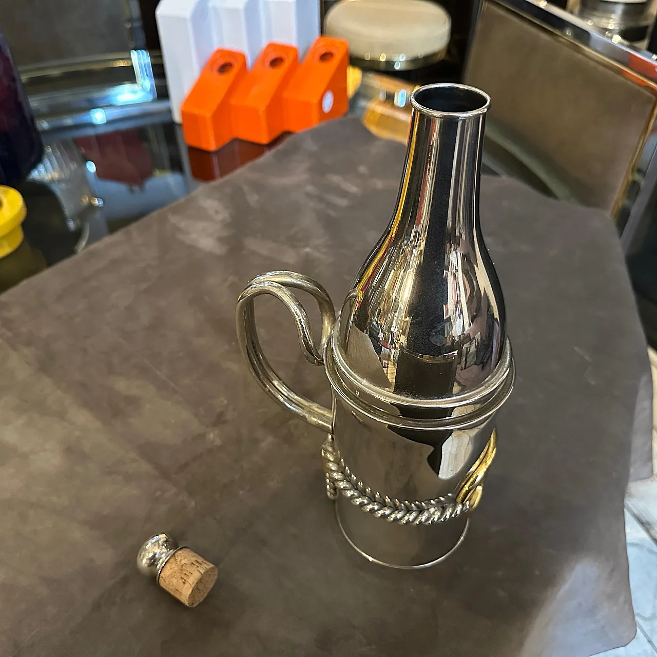 Bottiglia in argento e ottone di Gucci Firenze, anni '70 14