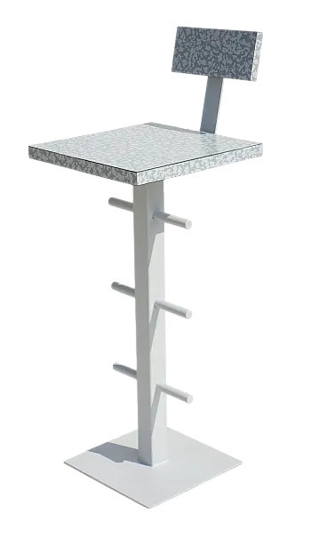 Sgabello postmoderno in laminato di Sottsass per Abet, anni '80