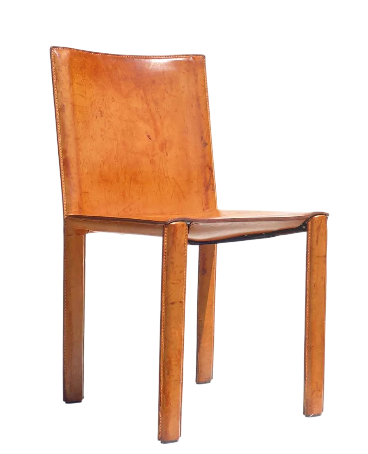 Cognac leather chair, 1970s 11