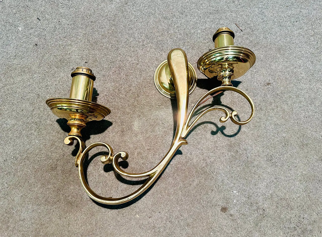 Pair of appliques in brass, 50s 1
