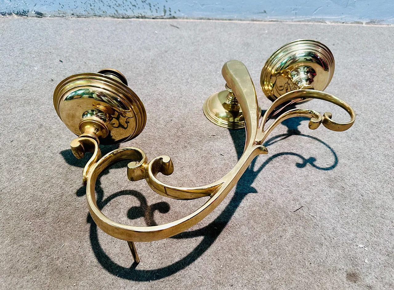 Pair of appliques in brass, 50s 2