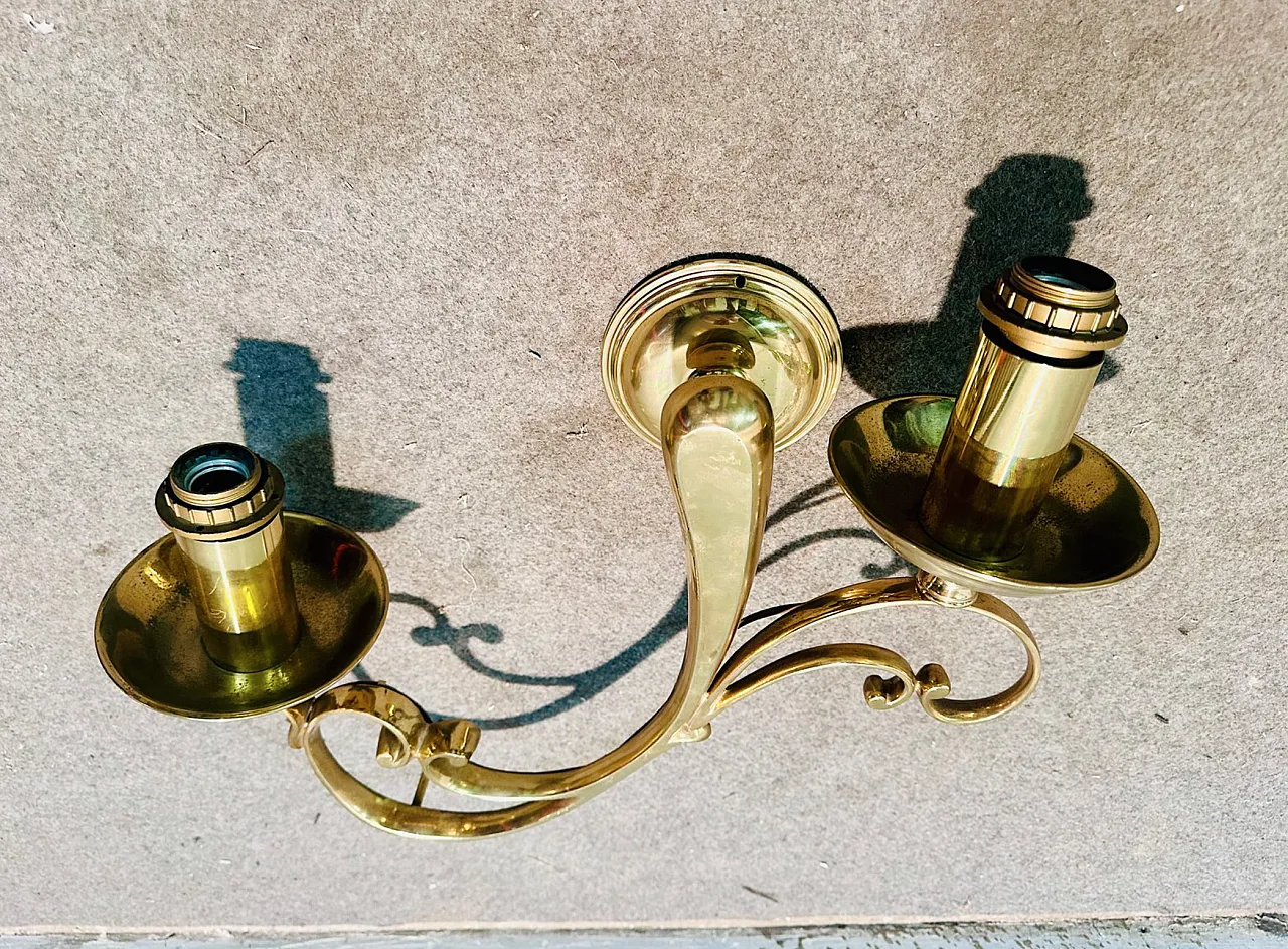 Pair of appliques in brass, 50s 3