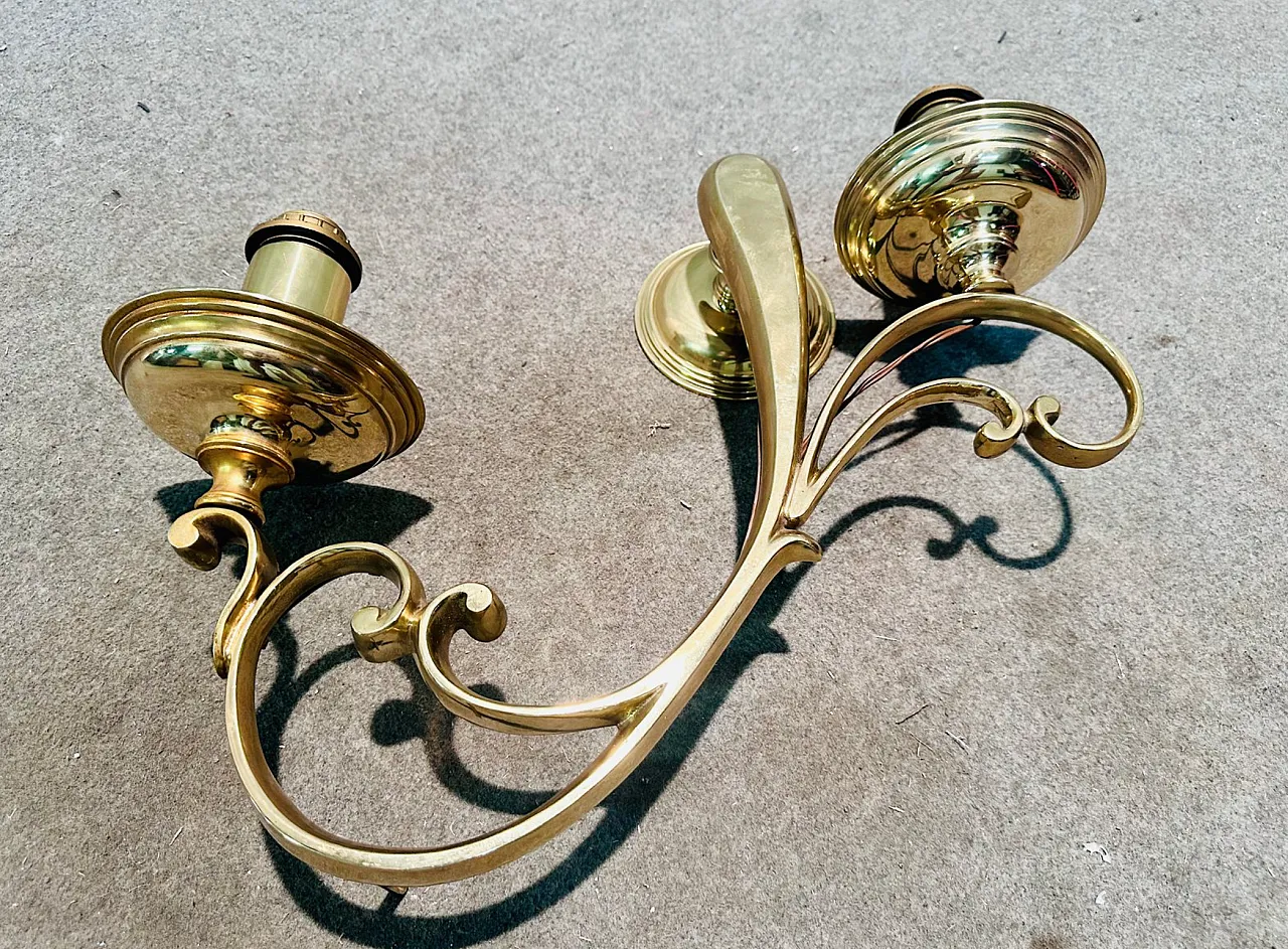Pair of appliques in brass, 50s 4