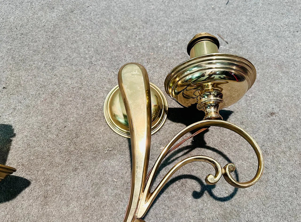 Pair of appliques in brass, 50s 5