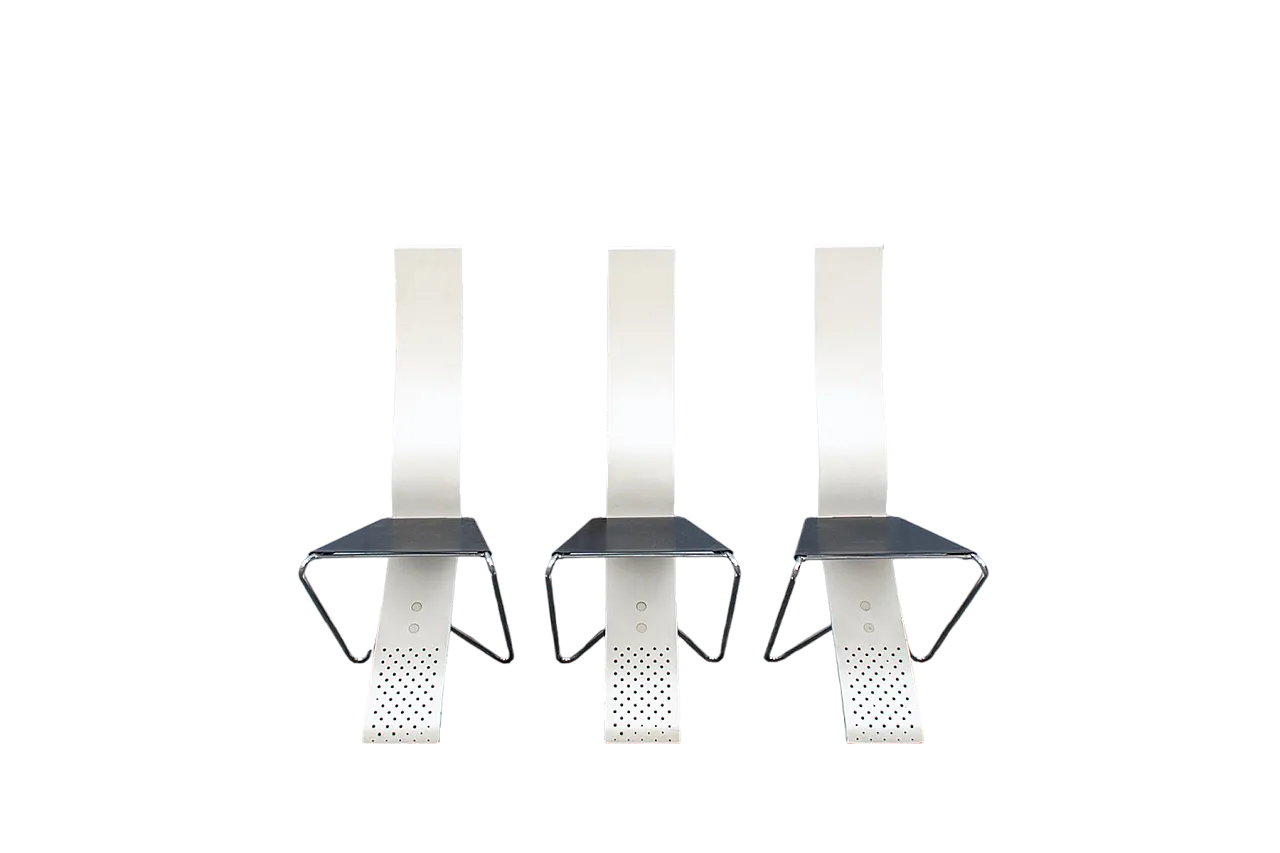 3 Sedie Impronta di Pietro Arosio per Sorgente dei Mobili, anni '80 9