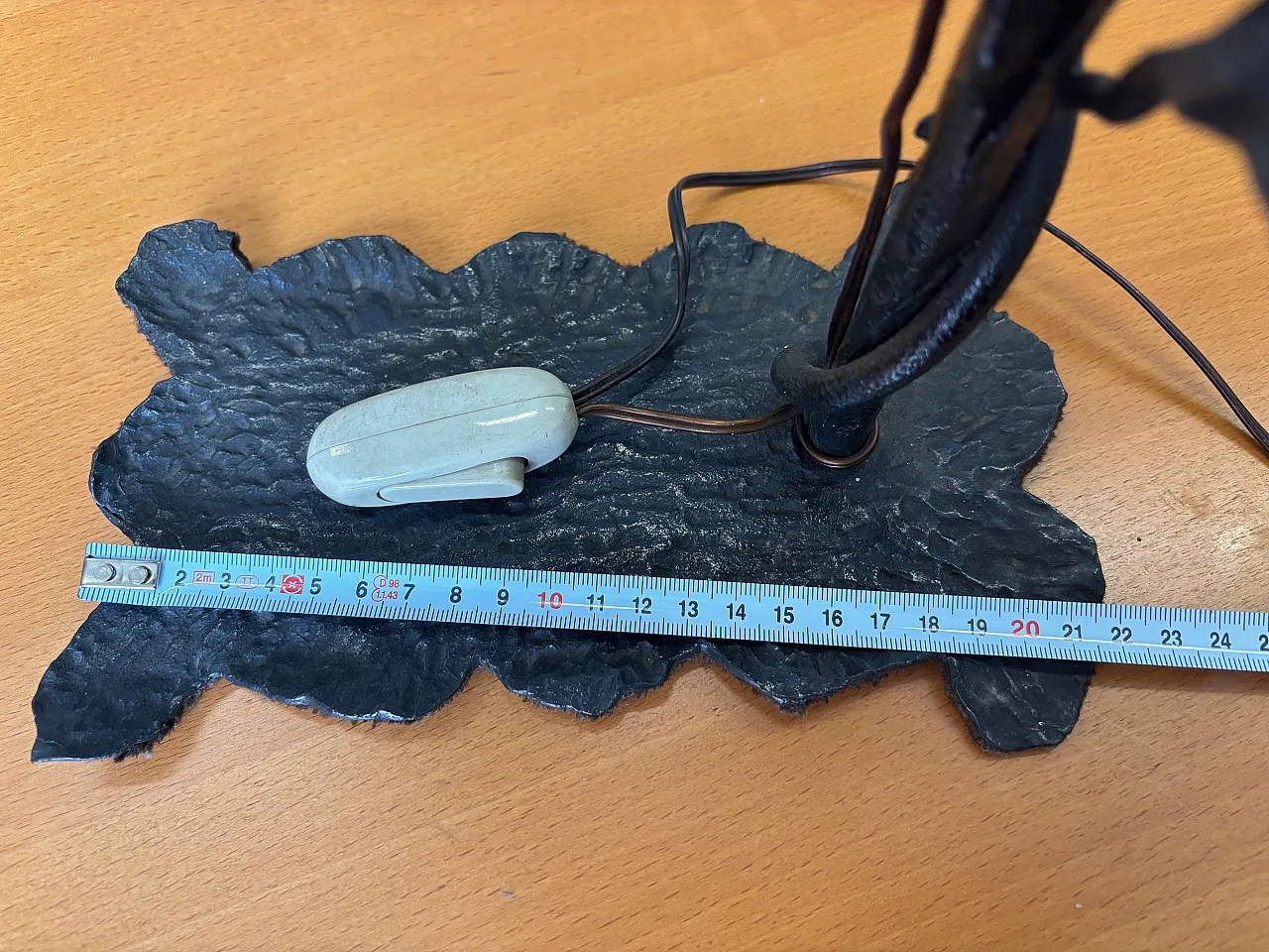 Lampada artigianale in ferro battuto, anni '70 5