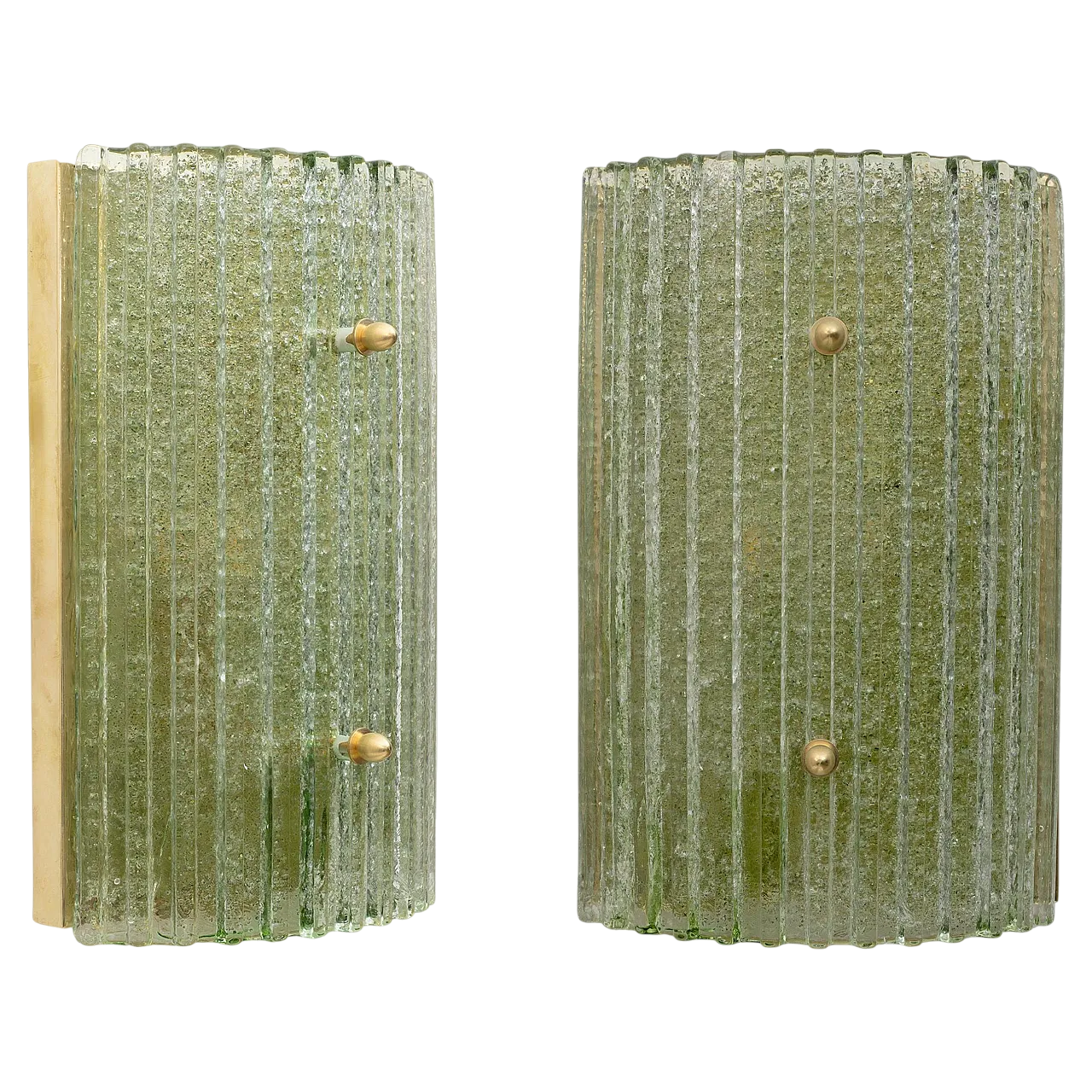 Coppia di lampade Graniglia in ottone e vetro di Murano, anni 2000 11
