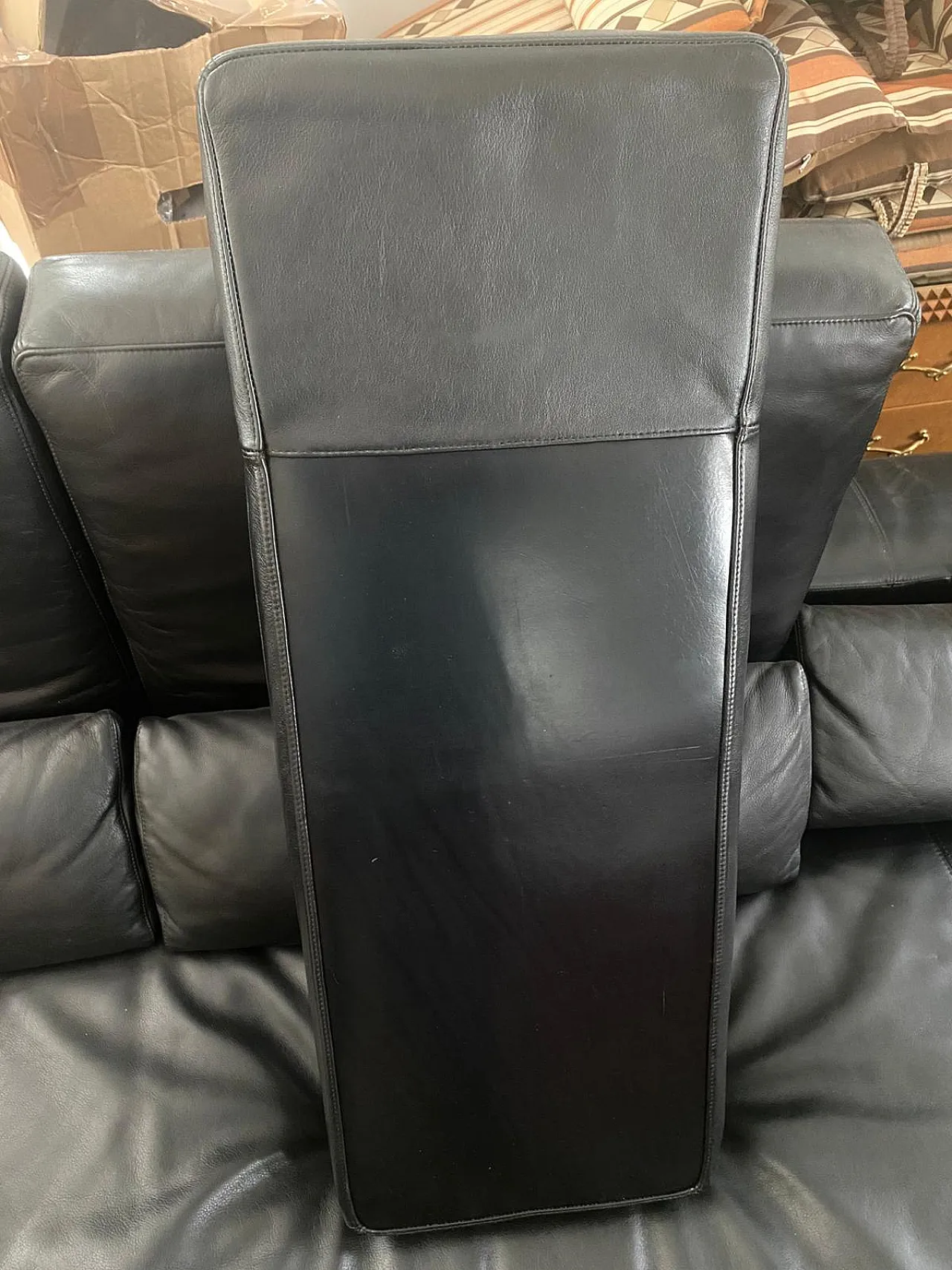 Divano Domino in pelle di Massimo Morozzi per Cassina, anni '80 12