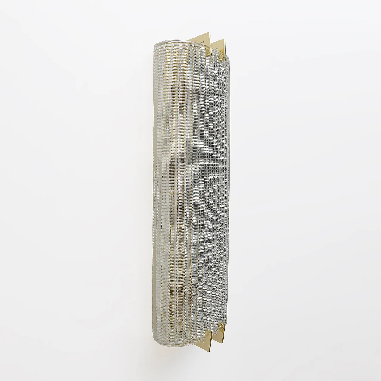 Pair of brass and Murano glass textured wall sconces, 2000s 2