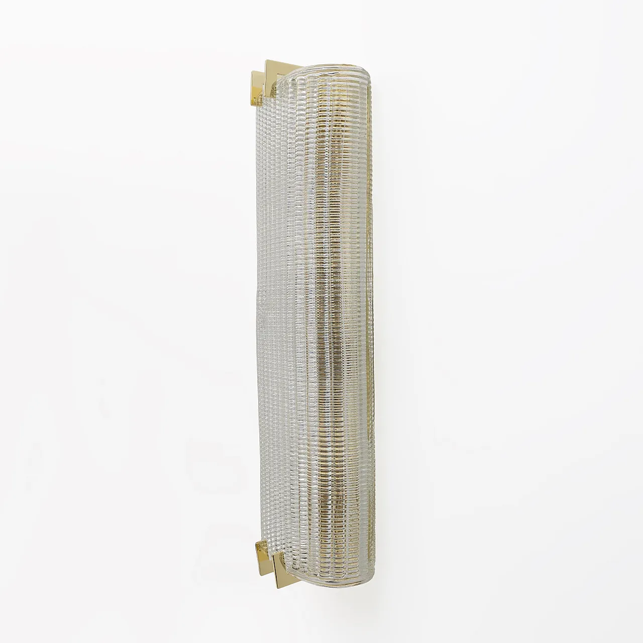 Pair of brass and Murano glass textured wall sconces, 2000s 4