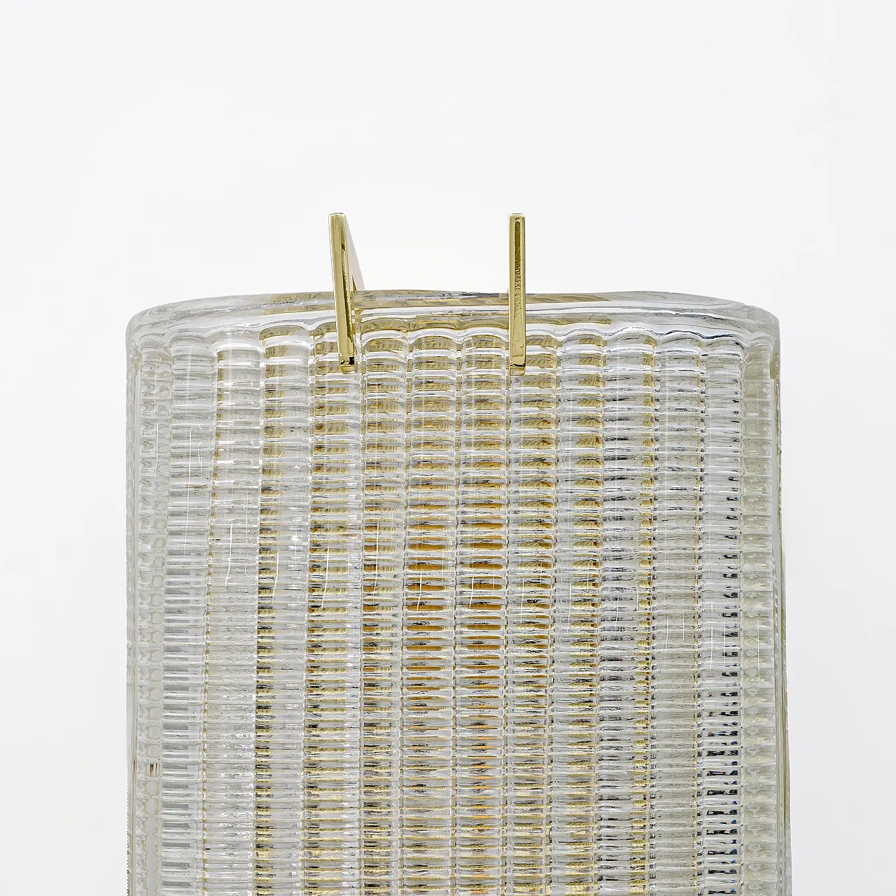 Pair of brass and Murano glass textured wall sconces, 2000s 8