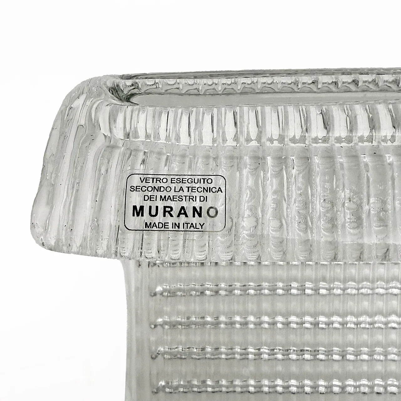 Pair of brass and Murano glass textured wall sconces, 2000s 11