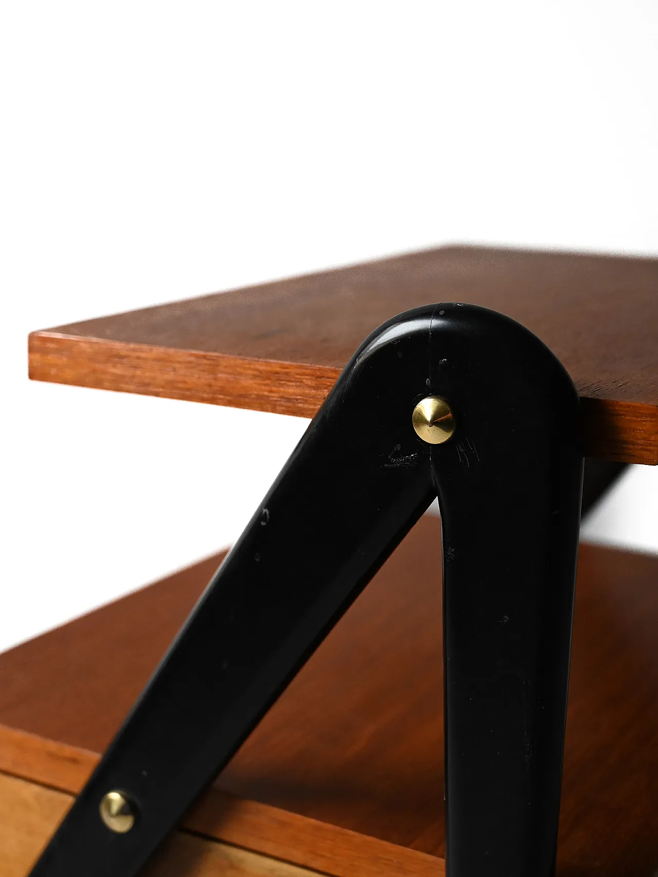 Pair of Scandinavian bedside tables  with black details, 1960s 6