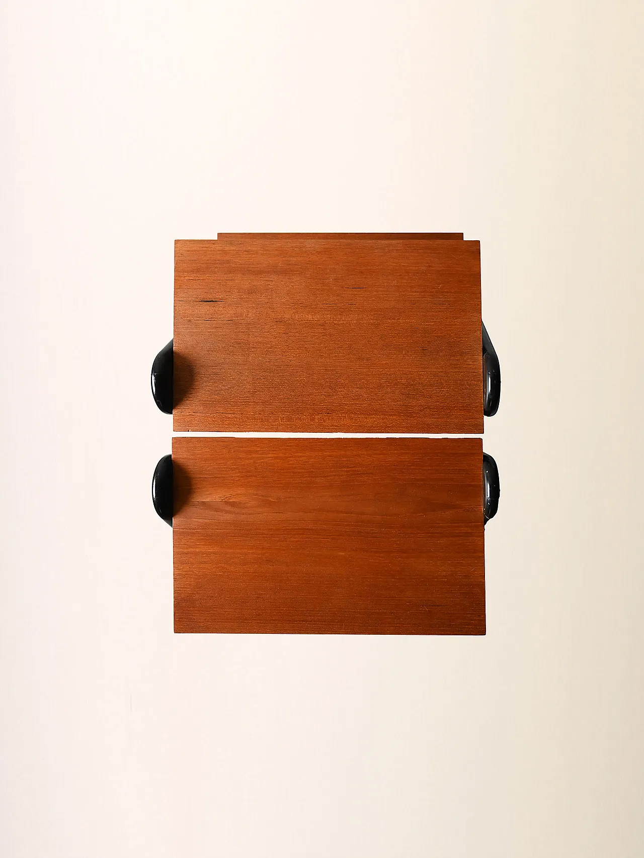 Pair of Scandinavian bedside tables  with black details, 1960s 7