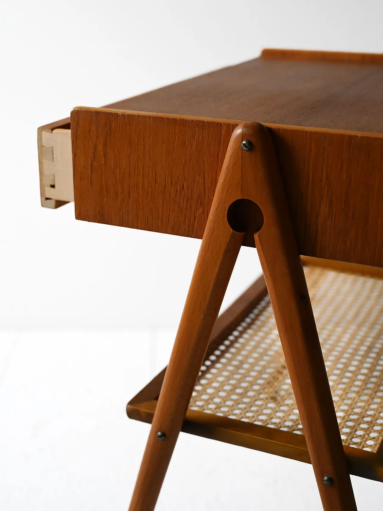 Pair of Scandinavian teak bedside tables,.60s 8