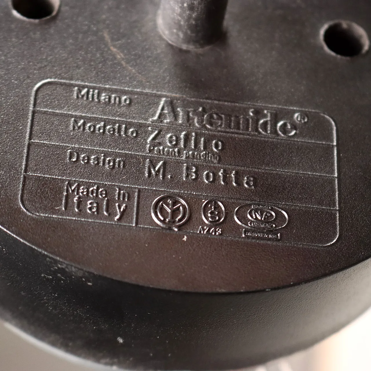 Artemide Zefiro Lamp by Mario Botta in metal, 1980s 7