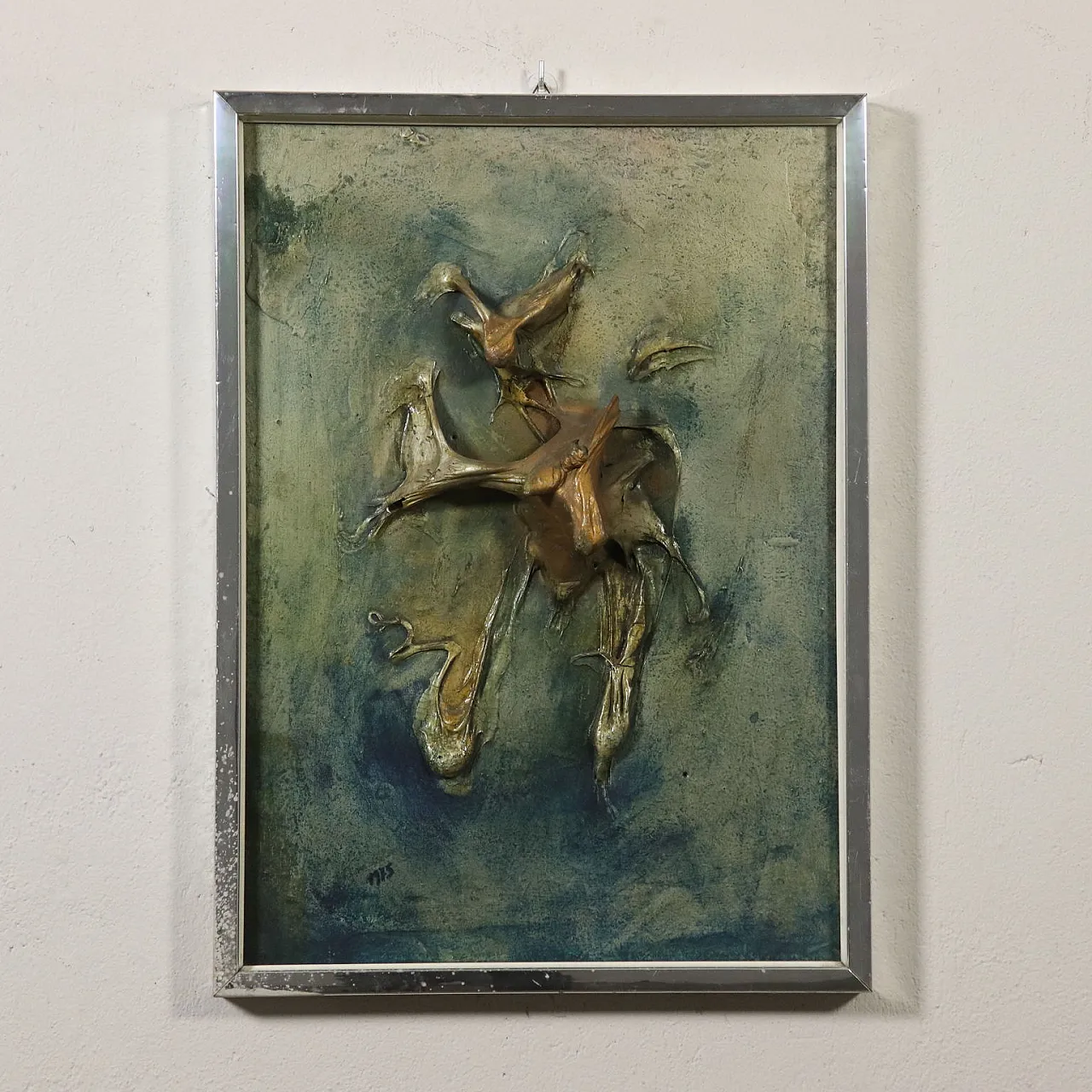 Bas-relief by Stefano Colombo, mixed media, 1970s 2