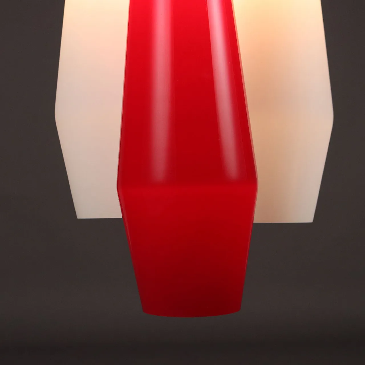 Lampada da soffitto in alluminio e vetro, anni '60 5