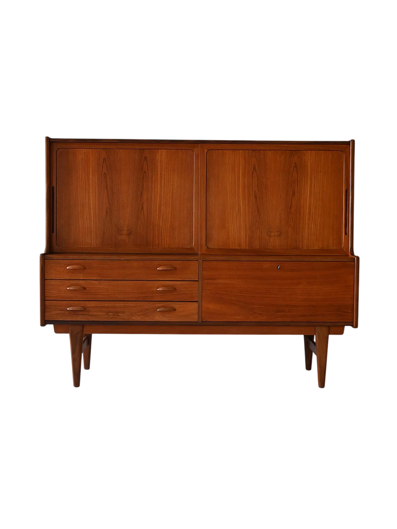 Credenza alta scandinava in teak, anni '60 11