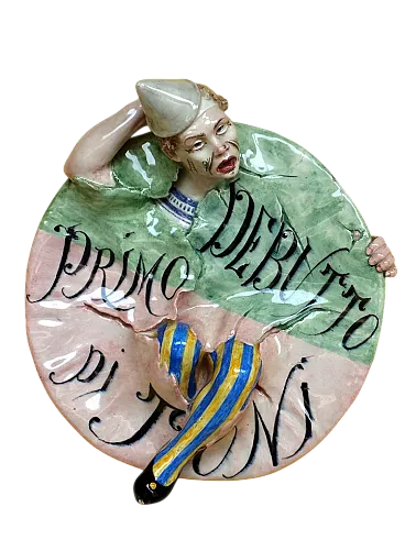 Portafiori Art Deco in ceramica Colonnata Sesto Fiorentino 1930