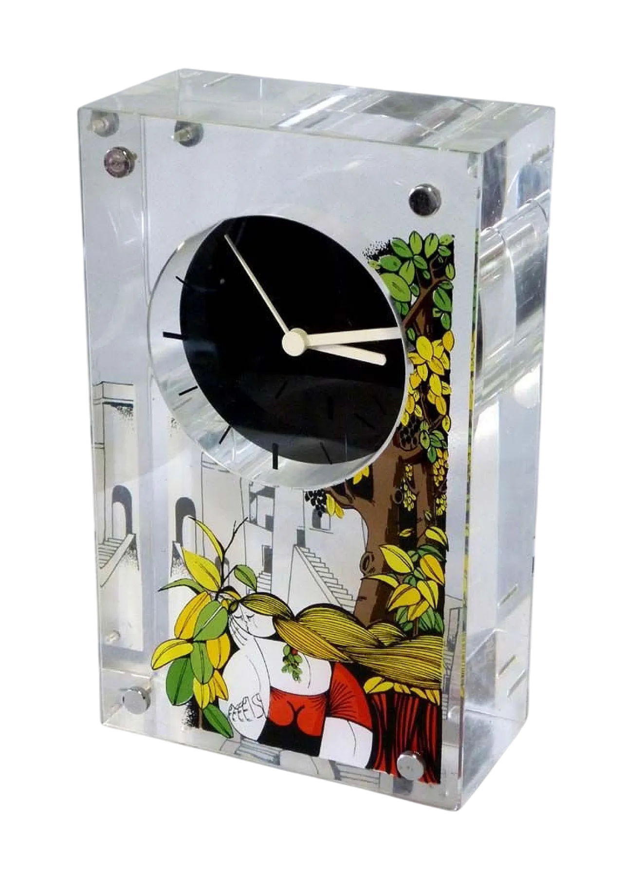 Acrylic glass clock by Aldo Lanciano, 1980s 7