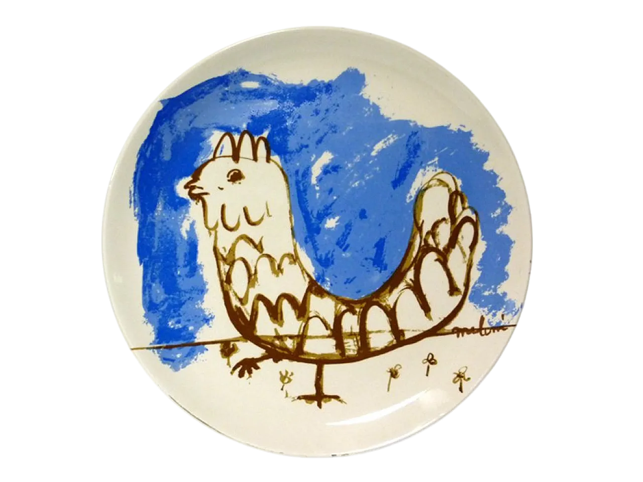 Piatto in ceramica di Gino Meloni per Centro D'Arte Mercurio, anni '70 6