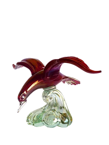 Murano glass bird by Alfredo Barbini for Pauly & C, 1940s