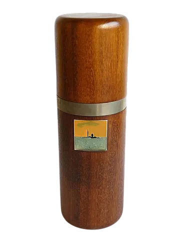 Wood and metal bottle holder by Virgilio Guidi for Spirale Arte, 1970s