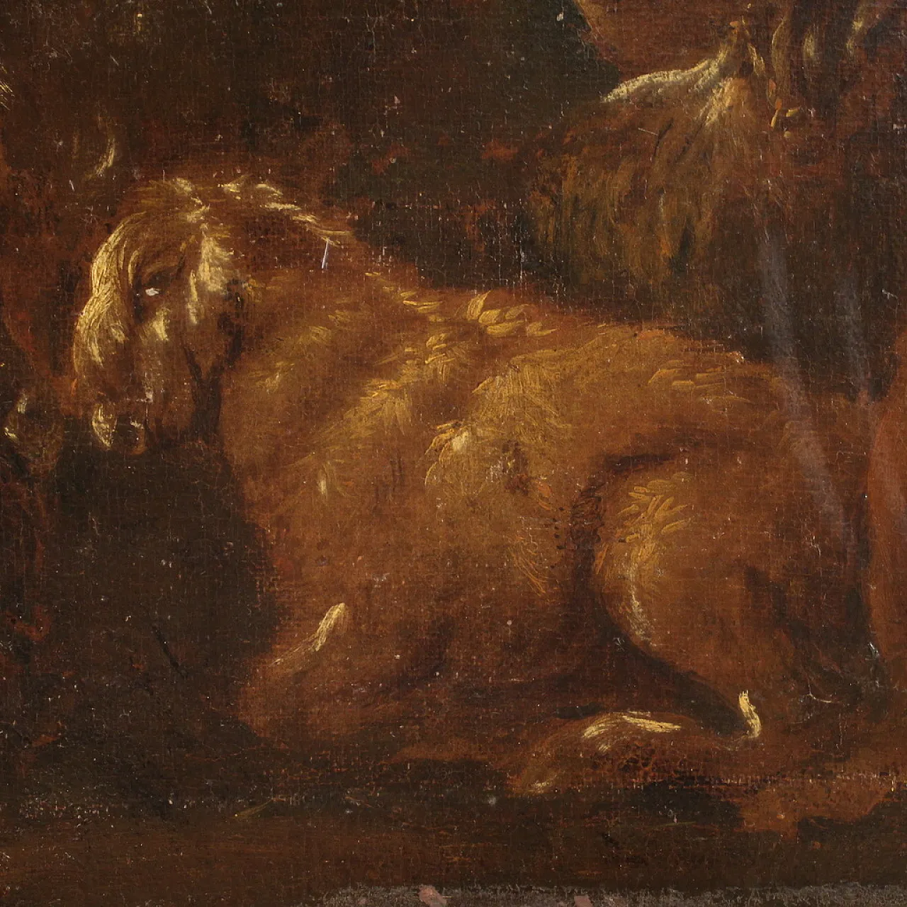 Ancient landscape painting with 17th century goats 9